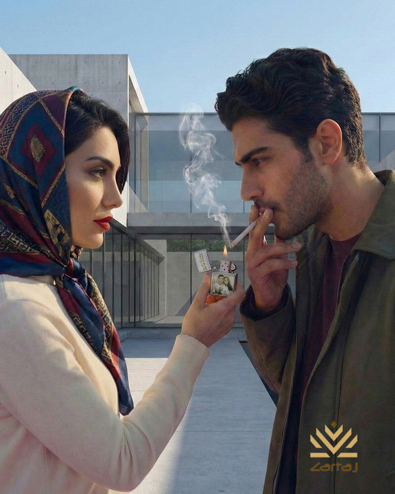 فندک با حک چهره و متن زرتاج